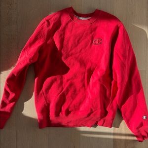 Red champions crew neck